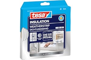 tesa INSULATION Premium taśma uszczelniająca - Samoprzylepna silikonowa uszczelka do izolacji szczelin w oknach i drzwiach - Przezroczysta - 6 m x 9 mm x 7 mm