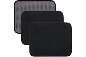 Windspeed 3PCS Bowling Ball Towel, 10x8in Microfiber Bowling Ball Cleaner Towel with EZ Grip Dots, Non-Slip Bowling Ball Shammy Pad for Cleaning Dirt/Oil to Boost Precision (Black)