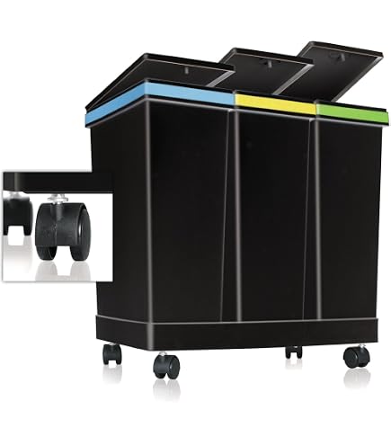 Duplast PATTUMIERA TRIS 3 PEZZI SECCHIO BIDONE PER DIFFERENZIATA 50X3