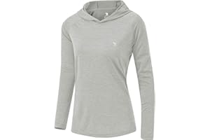 donhobo Women's Long Sleeve Sports Running Hoodie Tops Shirts with Thumb Hole,UPF 50+ Sun Protect Breathable Quick-Dry Fitness T-Shirt Tops for Workout Gym Training Yoga Pilates