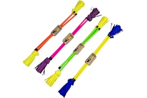 Juggle Dream Set di Neo Flowerstick e Bastoni da Giocoliere. Bastone in Fibra di Vetro Rivestito in Silicone Neon Ultra Luminoso (Giallo/Blu)