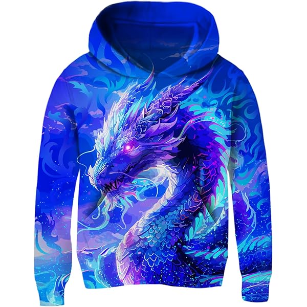 Ocean Plus Hoodie voor Jongens met Dierenprint Lange Mouw Ocean Plus Hoodie voor Jongens met Dierenprint Lange Mouw
