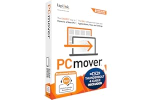 Laplink PCmover Professional 11 - Easy Migration of your Applications, Files and Settings from an Old PC to a New PC - Data Transfer Software - Optional Ultra High Speed Thunderbolt Cable - 1 License