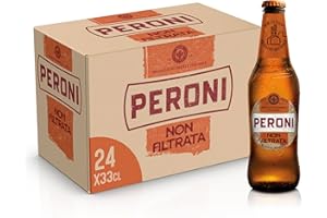 Peroni Birra Non Filtrata, Cassa con 24 Bottiglie da 33 cl, Premium Lager a Bassa Fermentazione, Gusto Rinfrescante e Rigenerante, Gradazione Alcolica 4.7% Vol
