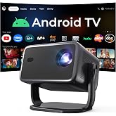 1080P Native 800 ANSI Smart Projector, Android 14, Supports 4K | Air Mouse Remote Control, AI Auto Focus and Correction, WiFi