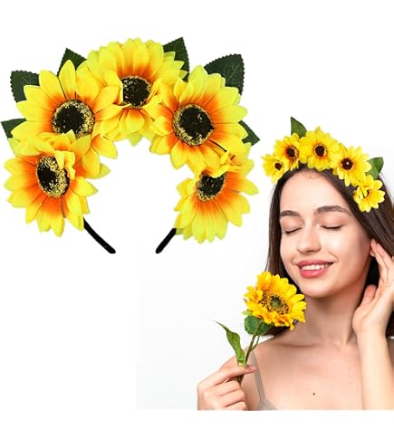 JSGHGDF Cerchietto per capelli in stile bohémien, a forma di fiore, per sposa, primavera, fotografia, stile etnico, per feste di nozze