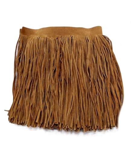 WADORN Fransenbesatz PU Leder - 3m Doppelseitiges Quastenband 10cm Breit