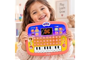Storio Learning Educational Computer Kids Piano Laptop with Led Screen & Music | Fun Activities Toy Computer Tablet for Kids Toddlers 1 2 3 4 5 6 + Year Old Boy and Girls, Multicolor