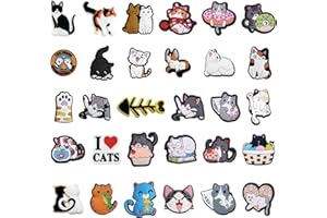 MEMOFYND Lot de 30 décorations de chaussures de chat, chaussures de caverne, boucles en caoutchouc souple, décoration de chaussures, accessoires de chaussures amovibles, décoration de chaussures d'animaux,