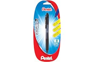 Pentel Energel X BL107, Blister de 1 Roller encre gel rétractable, Pointe moyenne 0,7 mm, Noir