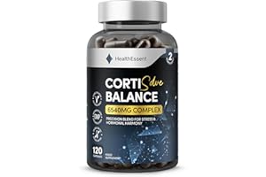 HealthEssent CortiSolve Complex 6540mg – Cortisol Support Supplement with Ashwagandha, Rhodiola, Magnesium & L-Theanine – Natural Adaptogen for Balance, Focus & Weight Goals – 120 Capsules