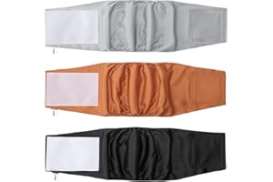 Avont 3 Kawałki Pieluchy dla Psa Męskiego Można prać Rusable XXL, Regulowana Pielucha dla psów -Czarny/brązowy/szary