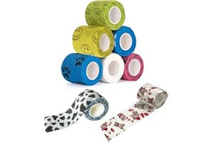 PVFZXS 8-Teiliges Set Verband Selbstklebend, 2.5 * 45cm, Selbsthaftende Bandage Hund, Verband Hund Selbstklebend, Verband Hund, Selbstklebender Verband Hund, Suitable for Pets such as Dogs and Cats