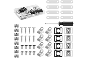 NQEUEPN 49pz Kit Riparazione per Casco Football, Accessori per Caschi da Football Incluse Clip per Visiera Calcio a Forma di R Guarnizioni in Gomma Dadi Viti Cacciavite per Baseball Softball Hockey