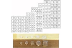 UBRAVE Adhesive Bumper Pads, 272 Pcs Clear Self Adhesive Bumper Pads, Clear Door Bumpers Round Clear Rubber Feet, Anti-Collision & Non-Slip Rubber Feet for Furniture Glass Tables Crafts Protect