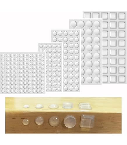 Uni-Fine Elastische buffers, transparant, 4 maten, beschermbuffers, rubberen buffers, zelfklevende aanslagdemper, buffer voor deur, kast, meubels