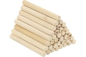 PATIKIL 5 x 60 mm (3/16 tum x 2-3/8 tum) träplugg set, 90-pack räfflade trästift pluggar trä med spårstänger för möbler dörr