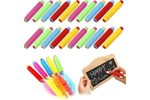 Porte-Craie Étui Housse en Plastique pour École Bureau，Porte-Clip Craie Réglable Gardien de Craie Coloré pour Enfants, Enseignants, Maison, Bureau et École (20 Pièces, 5 Couleurs)