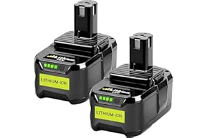 BONADGET 2X 18V 5.5Ah/5500mAh Batteries au Lithium pour Ryobi P108 RB18L40 P108 RB18L25 P108 RB18L15 P108 RB18L13 P107 P108, P122 P104 P105 P102 P102 P108 2003