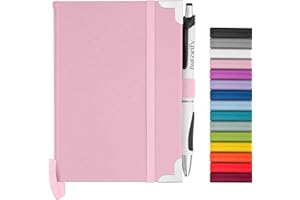 Bstorify A6 Notebook And Pen Set - 160 Lined Pages (10.5 x 14.85 cm) Pink Journal Notebook A6 with Hardback Cover, Pen Loop, Expandable Pocket - Ideal for Diary, Notetaking and Writing (A6, Pink)