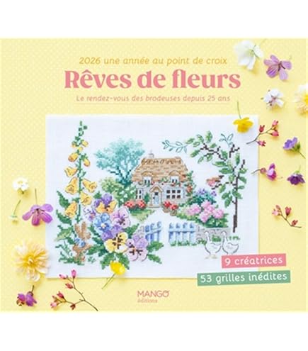Agenda Calendrier 2026 Point De Croix – 12 Motifs Saisonniers – Fenêtres Décoratives En Bois – Par Véronique Enginger