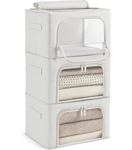 Confezione Da 6 Sacchetti Portaoggetti Pieghevoli In Tessuto Spesso Organizer Per Coperte E Vestiti Per Camera Da Letto Armadio E Piumoni Grigio 87242404