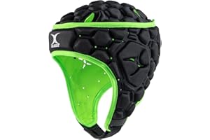 Casco Rugby Gilbert XP 250 Negro/Verde (Headguard), Tallas Senior/Junior