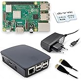 Raspberry Pi 3 B+ Starter-Set | Netzteil | Gehäuse | 64GB SD-Karte | 4K HDMI Kabel | Raspberry Pi 3 B+ 1GB RAM