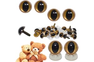 celloexpress 15mm Gold Cats Eyes with Plastic Backs - Safety Eyes for Soft Toy Teddy Bear Animal Making (Pack of 2 Pairs)