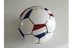 Equilibre et Aventure  Ballon de Foot Enfant Tricolore Bleu-Blanc-Rouge Gonflable en Plastique diamètre 20 cm. Aiguille de gonflage Adaptable à Toute Pompe Incluse