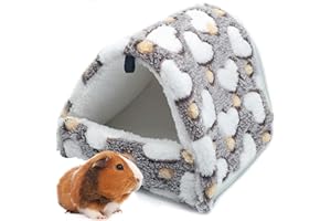 LeerKing Kleintiere Kuschelhöhle Meerschweinchen Kuschelbett Nest Plüsch Haus Hängematte für Ratte Hamster Nager Frettchen Bartagame Degu Braun M