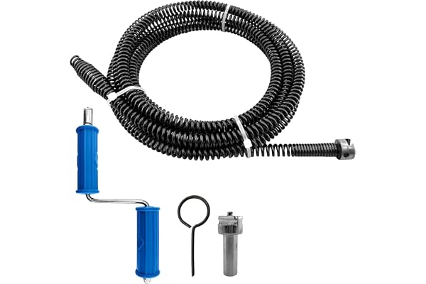Furet Deboucheur Canalisation 5m, ø10mm, En Spirale, Avec Adaptateurs éLectriques, Arbre De Nettoyage de Canalisations Multifonction, DéBoucheur Efficace (5m)