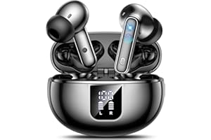 EUQQ Auriculares Bluetooth intrauditivos, auriculares inalámbricos ANC Bluetooth 5.4, Modo transparencia Cascos Sonido estéreo con graves profundos, 36H Tiempo de reproducción Pantalla LED, IP7 Impermeable