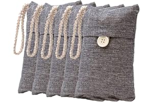 Fransande 5 Pack Natural Bamboo Charcoal Air Purifying Bag Nature Fresh Air Purifier Bags Activated Charcoal
