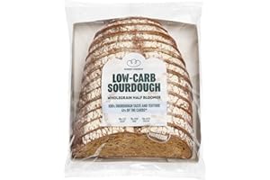 Robert Andrew Low Carb Sourdough Wholegrain Bread - 5.6g Carbs, 7g Protein, Sliced High Protein Half Bloomer, Low Calorie Keto Loaf, Low Sugar Ketogenic Diet, Diabetic Food, 88 Calories – 400g