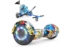 ‎FUNDOT FUNDOT Hoverboards mit Sitz, Hoverboards mit Hoverkart, Go Kart 6,5 Zoll, Hoverboards mit schönen LED-Leuchten, Hoverboards mit Bluetooth-Lautsprecher, Geschenk für Kinder