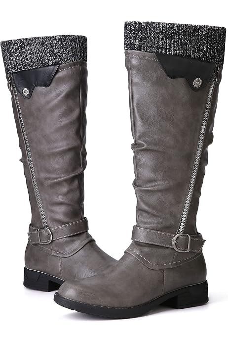 gracosy Rodilla Alta Botas Mujer Tacón Bajo Zapato Señoras Nieve Botas  Mujer Botas de Cuero Piel Forrado Invierno Cálidas Antideslizante Hermoso  Cremallera Casuales : Amazon.es: Zapatos y complementos