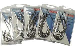 Fishzone 100 Hooks Superior Classic ABERDEEN Sea Fishing Hooks.- Available in size 8/0, 6/0, 4/0, 3/0, 2/0, 1/0, 1, 2, 4 and 6 - Ideal for most Sea Fishing Needs