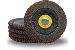 WA GRINDER WA Fächerscheibe aus kalziniertem Aluminiumoxid, 60# gebogene Kante, für Kehlschweißnähte, gebogene Rundform, Winkelschleifer, Hochleistungs-Kantenschleifen, Körnung 60, 5 Stück