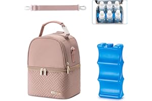 BABEYER Breastmilk Cooler Bag with Ice Pack Fits 6 Baby Bottles