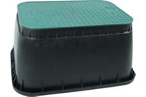 Wacredo Boîte à valve XL 14" rectangulaire avec couvercle, irrigation 490 x 660 x 325 mm, boîtier de protection d'incendie | Boîte de distribution pour jusqu'à 10 électrovannes | Système d'irrigation