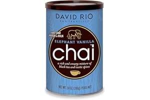 David Rio Chai Mix, Elephant Vanilla, 14 Ounce / 398g - instantánea té Chai, 1 unidad