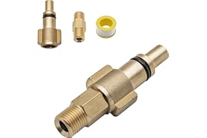 DERASL Compatibile con LAVOR e HUTER Parte Autolavaggio, Connessione Filettatura Esterna del Barile della Pistola a Schiuma di Neve e Attacco Interno dell'ugello a Schiuma da 1/4" Rame Head