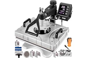 VEVOR Pressa a Caldo Macchina Transfer Digitale, 12X15, 10 in 1 Pressa per Stampa Magliette Trasferimento Multifunzione Bianca per Stampare Diversi Modelli, Lettere e Immagini sulle Penne, Tazze