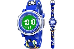 Mamiddle Orologio Digitale per Bambin Orologio Sportivo a Cartoni 3D per Ragazze Ragazzo con Sveglia Data Cronometro LED 3ATM