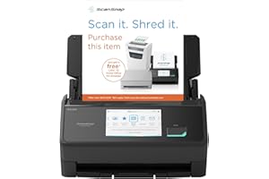 ScanSnap iX2500 Negro - Escáner dúplex 45 ppm/90 ipm, ADF 100 hojas, 600 dpi, pantalla táctil 5 pulgadas, conectividad Wi-Fi-Bluetooth-USB