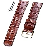 VAGAVE Croko Leather 20mm - 22mm Classic Watch Cord, Leather Strap Classic Watch Compatible