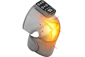 AOFESEL Knie Massagegerät mit Wärme und Vibration, 3 in 1 Kabellose Beheizte Infrarot Kniebandage 5 Heizstufen und 3 Massagemodi, 5000mAh-Akku, LCD-Bildschirm, Wellness Geschenke für Frauen und Männer
