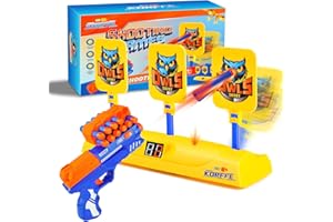 Korffe Spielzeug Pistole für Nerf Zielscheibe, Intelligentes Automatisches Zielgerät Geschenke Spielzeug für 6 7 8 9 10 Jahre Kinder Junge Weihnachten Geburtstags Indoor & Outdoor Spiele für Kinder