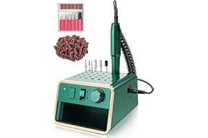 BELOVING Nagelfräser, Nagel Fräsmaschine 20000 U/min, Nail Drill Machine Fräser für Gelnägel mit Kompaktem Aufbewahrungssystem, Maniküre-Set Elektrisch für Nägel Selber Machen, Dunkelgrün